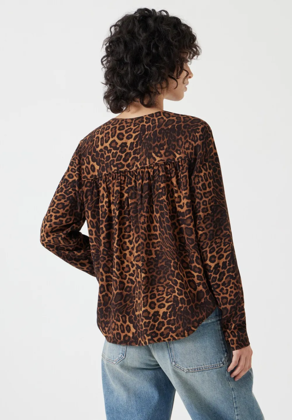 hush Tops & T-Shirts|Shirts & Blouses|Printed V-Neck Blouse Brown Leopard Print