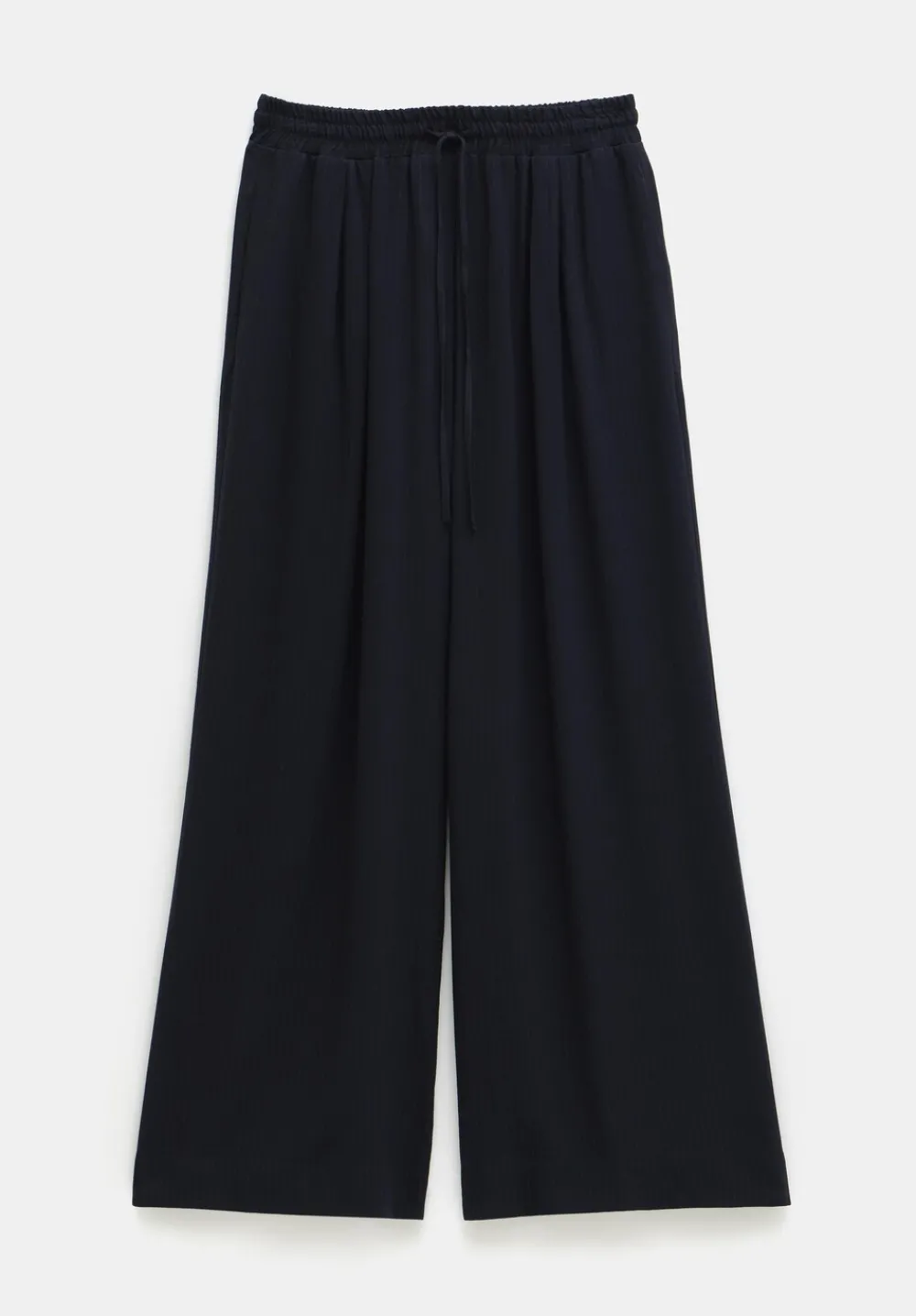 hush Trousers|Prisha Wide Leg Pinstripe Trousers Washed Black