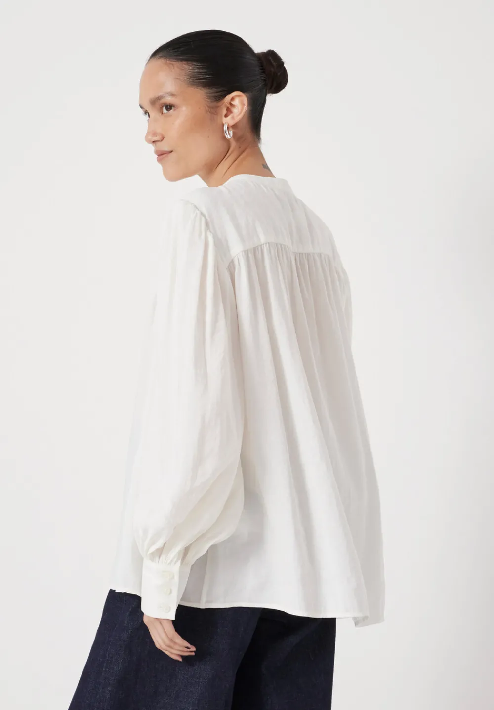 hush Shirts & Blouses|Puff Sleeve Blouse Ecru White