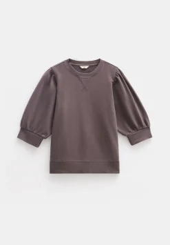 hush Tops & T-Shirts|Puff Sleeve Sweatshirt Raisin Brown