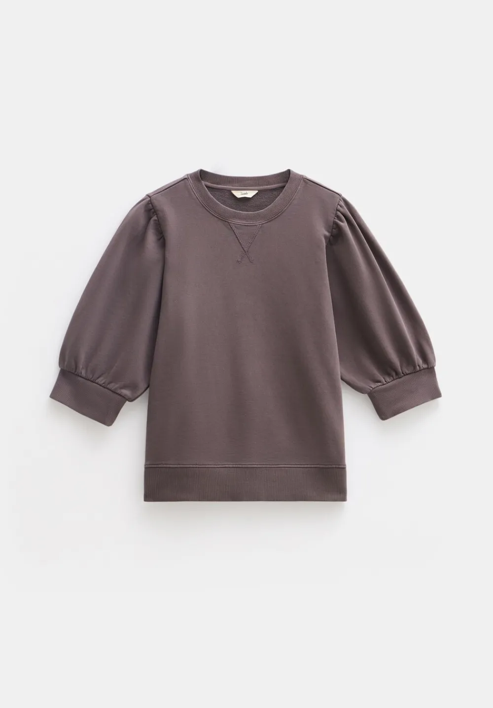 hush Tops & T-Shirts|Puff Sleeve Sweatshirt Raisin Brown