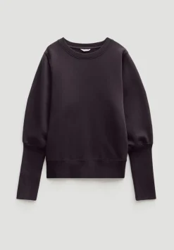 hush Sweatshirts & Hoodies|Puff Sleeve Sweatshirt Burgundy Purple