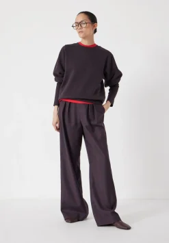 hush Sweatshirts & Hoodies|Puff Sleeve Sweatshirt Burgundy Purple