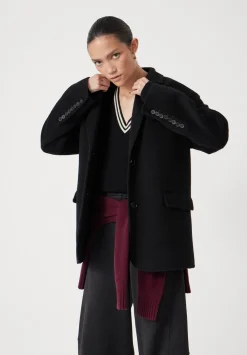 hush Jackets & Coats|Pure Wool Double Faced Blazer Black