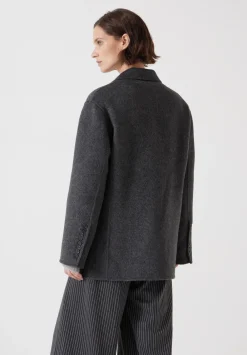 hush Jackets & Coats|Pure Wool Double Faced Blazer Charcoal Grey Marl