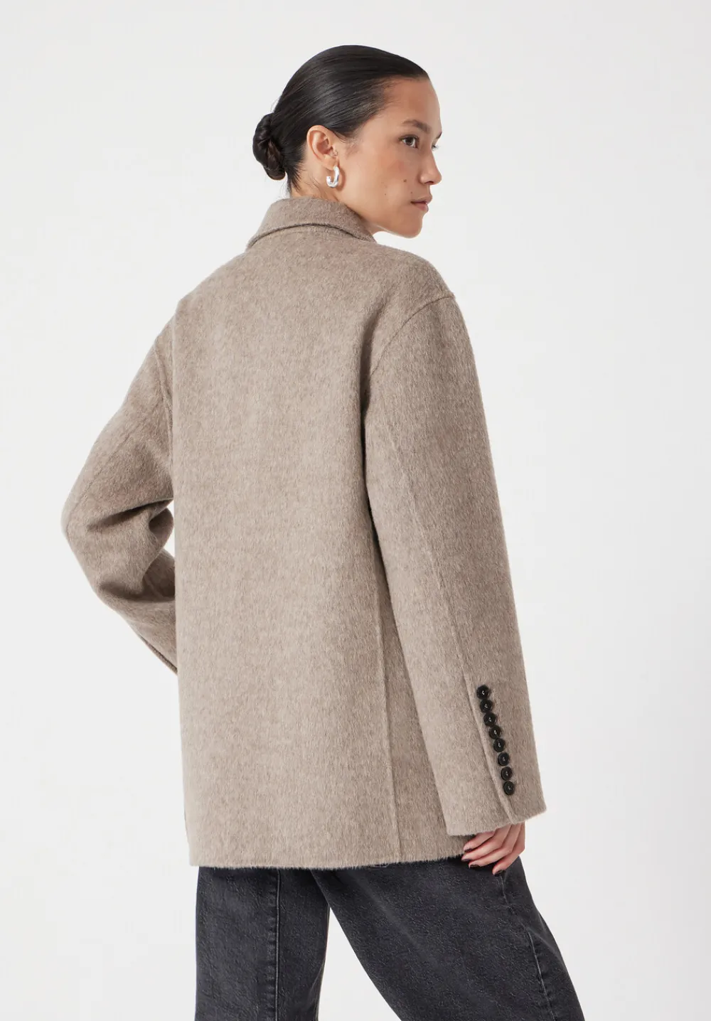 hush Jackets & Coats|Pure Wool Double Faced Blazer OATMEAL MARL
