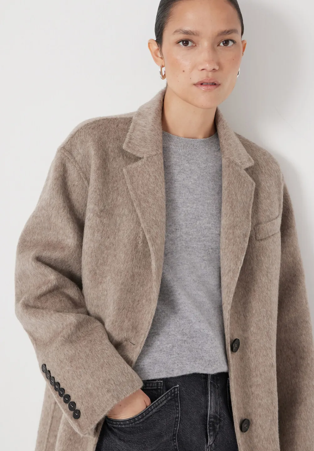 hush Jackets & Coats|Pure Wool Double Faced Blazer OATMEAL MARL