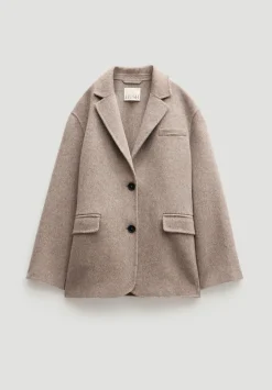 hush Jackets & Coats|Pure Wool Double Faced Blazer OATMEAL MARL