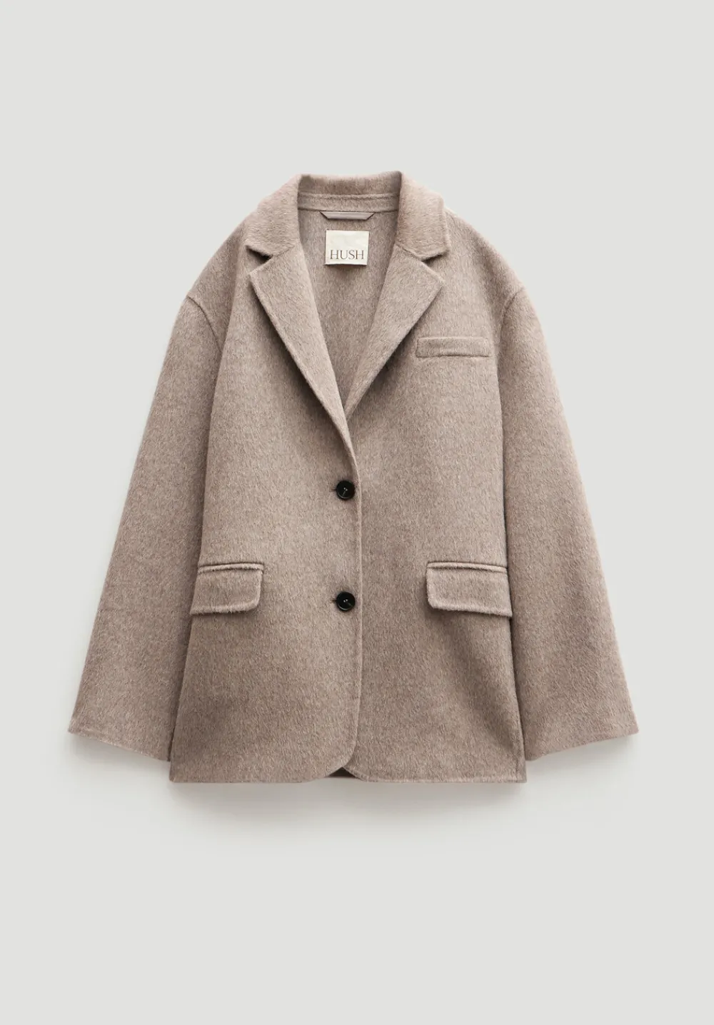 hush Jackets & Coats|Pure Wool Double Faced Blazer OATMEAL MARL