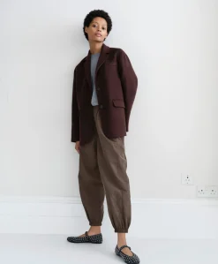 hush Jackets & Coats|Pure Wool Double Faced Blazer Chocolate
