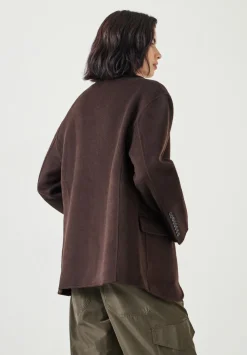 hush Jackets & Coats|Pure Wool Double Faced Blazer Chocolate