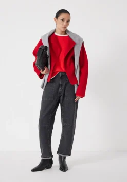 hush Jackets & Coats|Pure Wool Double Faced Collarless Jacket Bright Red
