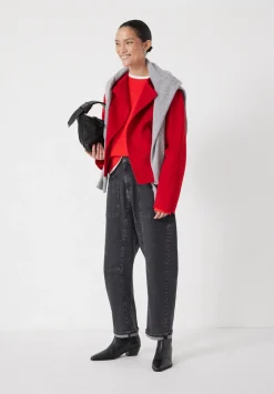 hush Jackets & Coats|Pure Wool Double Faced Collarless Jacket Bright Red