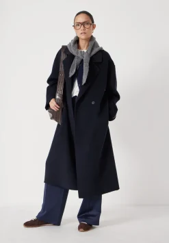 hush Jackets & Coats|Pure Wool Double Faced Coat Navy