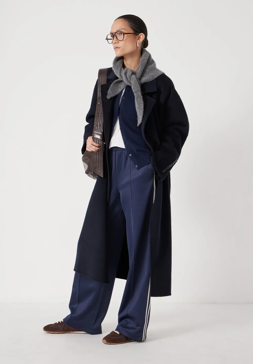 hush Jackets & Coats|Pure Wool Double Faced Coat Navy