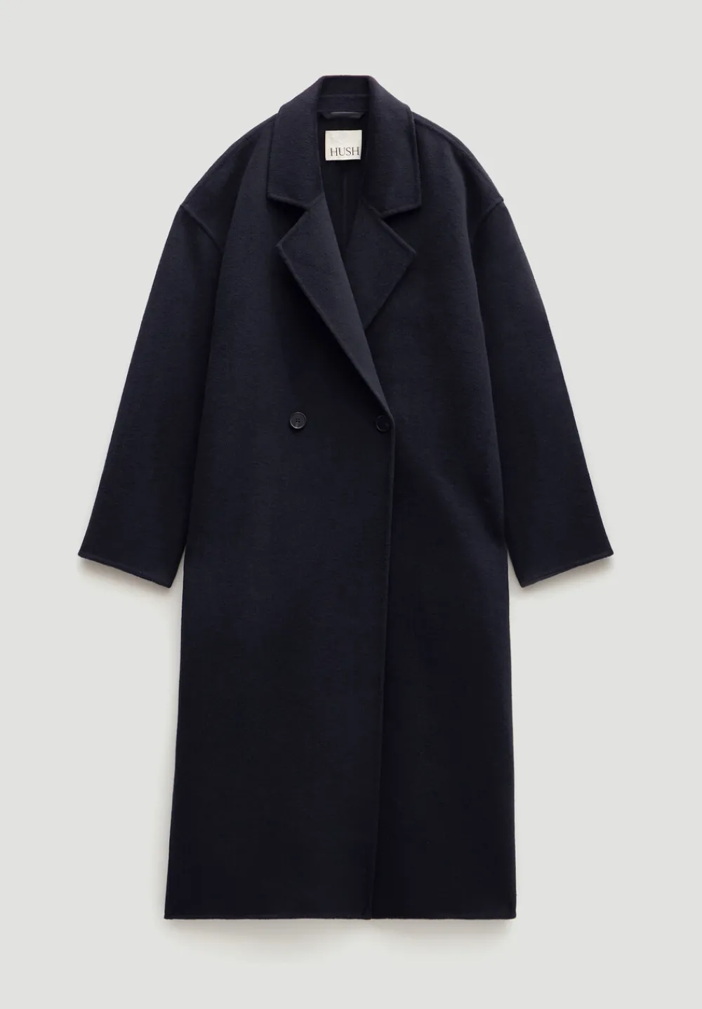 hush Jackets & Coats|Pure Wool Double Faced Coat Navy