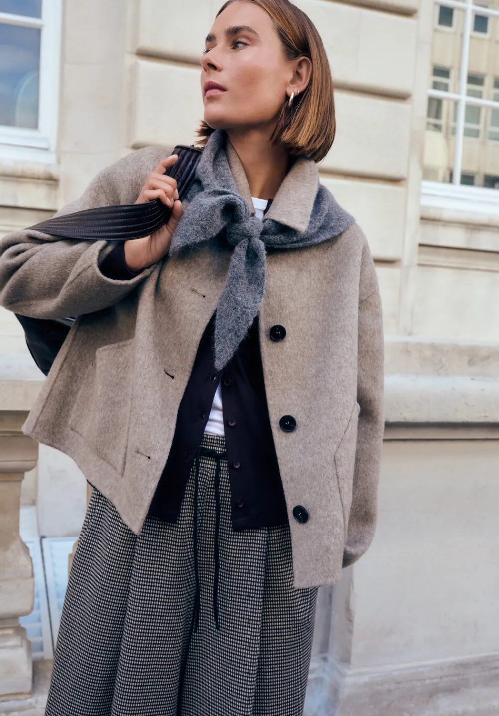 hush Jackets & Coats|Pure Wool Double Faced Jacket OATMEAL MARL