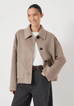 hush Jackets & Coats|Pure Wool Double Faced Jacket OATMEAL MARL