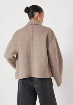 hush Jackets & Coats|Pure Wool Double Faced Jacket OATMEAL MARL
