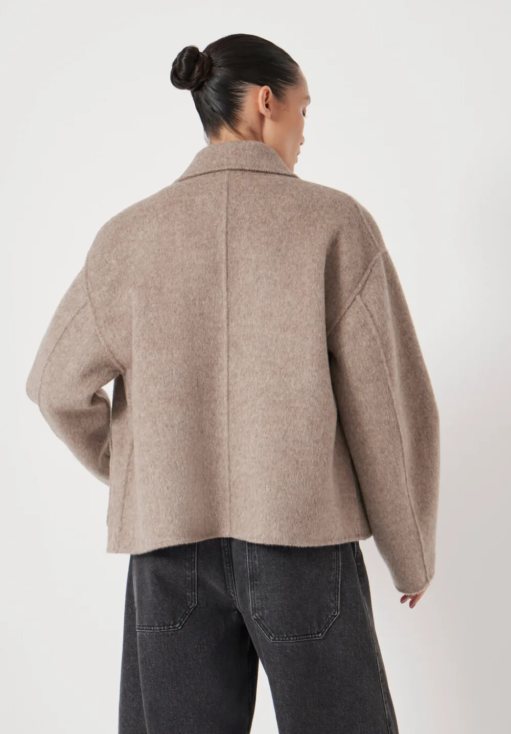 hush Jackets & Coats|Pure Wool Double Faced Jacket OATMEAL MARL