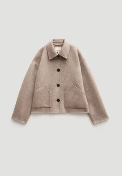 hush Jackets & Coats|Pure Wool Double Faced Jacket OATMEAL MARL