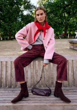 hush Jackets & Coats|Pure Wool Double Faced Jacket Soft Pink