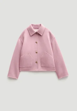 hush Jackets & Coats|Pure Wool Double Faced Jacket Soft Pink