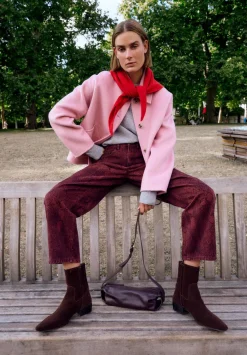 hush Jackets & Coats|Pure Wool Double Faced Jacket Soft Pink