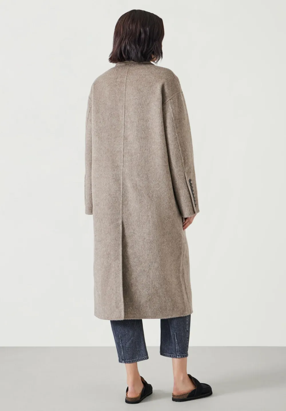 hush Jackets & Coats|Pure Wool Double Faced Oversized Coat OATMEAL MARL