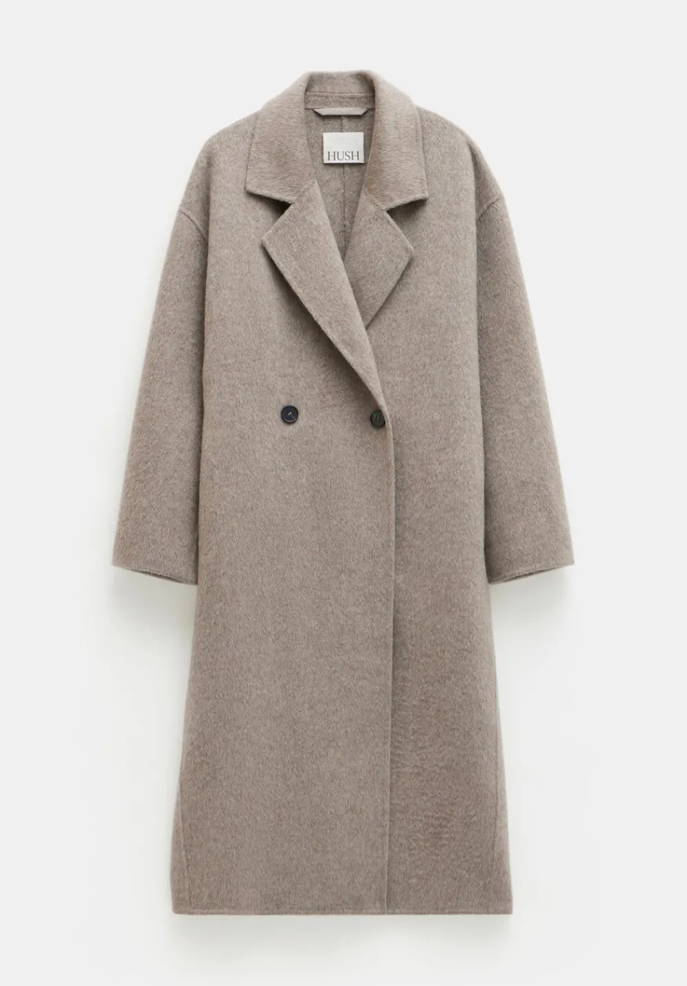 hush Jackets & Coats|Pure Wool Double Faced Oversized Coat OATMEAL MARL
