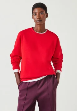hush Sweatshirts & Hoodies|Quinn Oversized Sweatshirt Bright Red