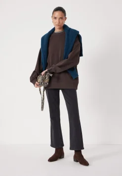 hush Sweatshirts & Hoodies|Quinn Oversized Sweatshirt Dark Brown