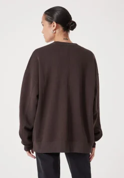 hush Sweatshirts & Hoodies|Quinn Oversized Sweatshirt Dark Brown