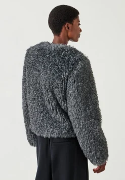 hush Jackets & Coats|Rachel Faux Fur Jacket DARK GREY