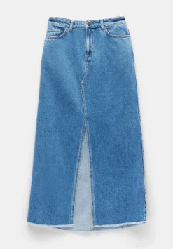 hush Skirts|Rachelle Denim Maxi Skirt Mid Authentic Blue