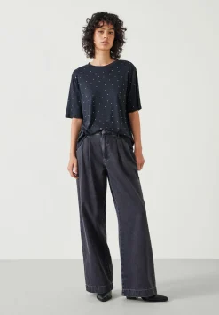 hush Tops & T-Shirts|Rae Rhinestone T-Shirt Black