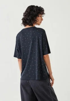 hush Tops & T-Shirts|Rae Rhinestone T-Shirt Black