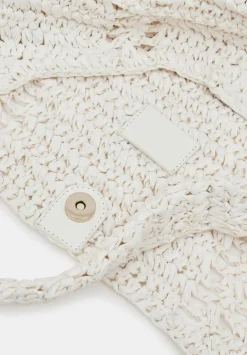 hush Bags|Raffia Oversized Tote Bag Off White