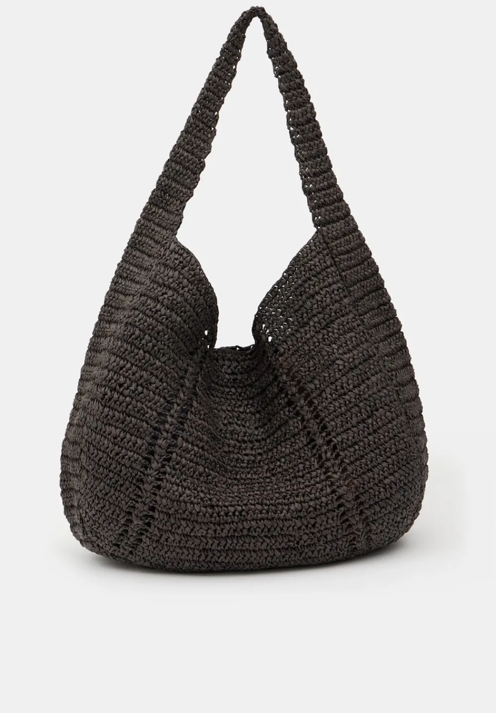 hush Bags|Raffia Oversized Tote Bag Chocolate brown