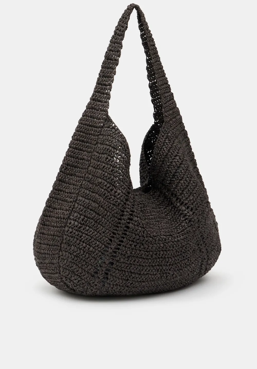 hush Bags|Raffia Oversized Tote Bag Chocolate brown