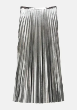 hush Skirts|Raven Pleated Maxi Skirt Liquid Metallic