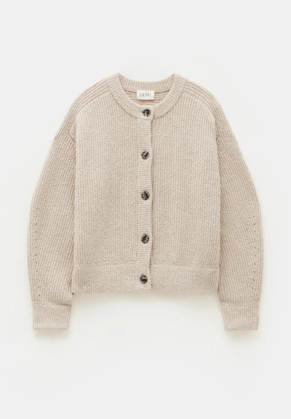 hush Jumpers & Cardigans|Raven Wool Blend Cardigan Oatmeal