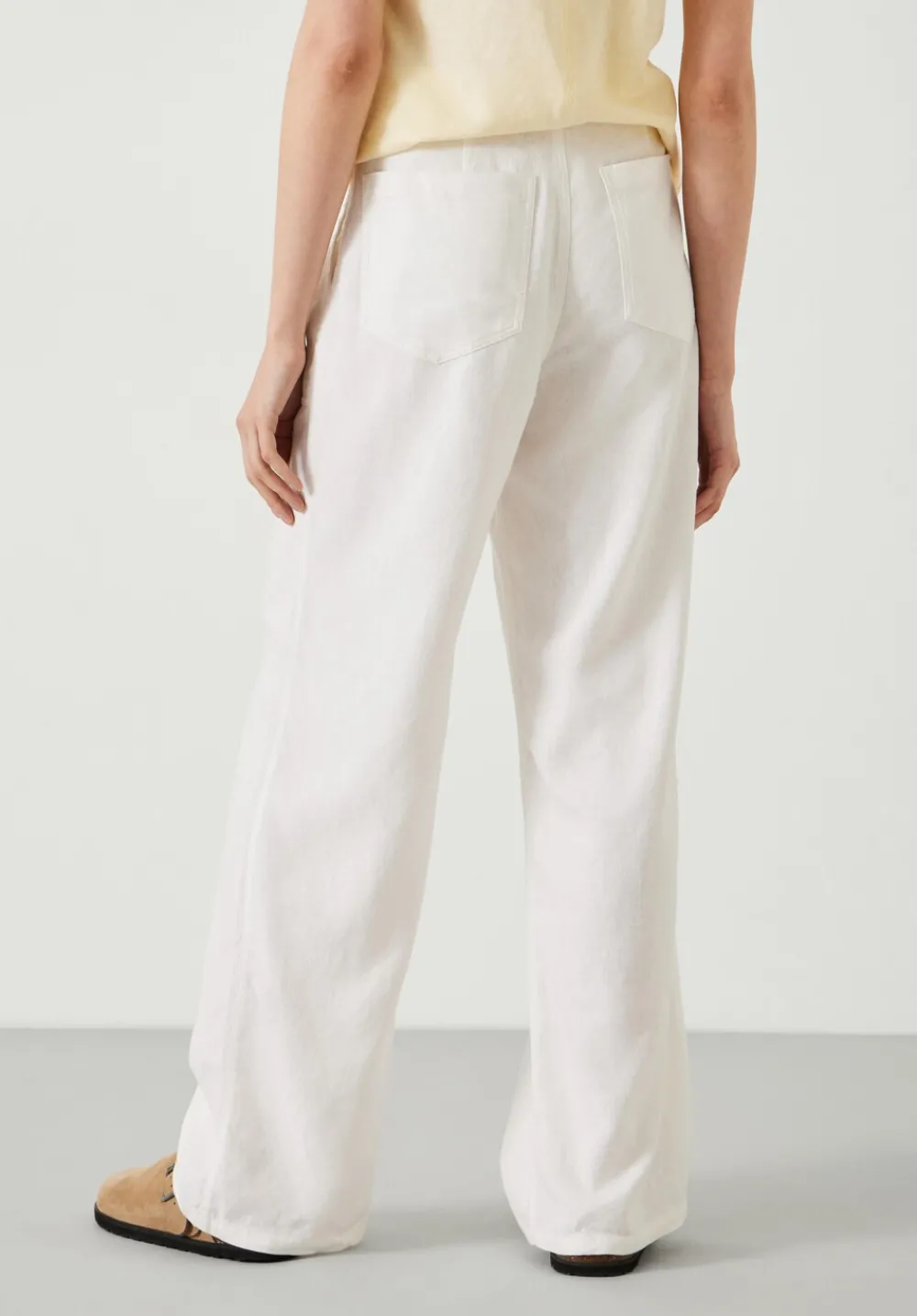 hush Trousers|Raye Linen Straight Leg Trousers White