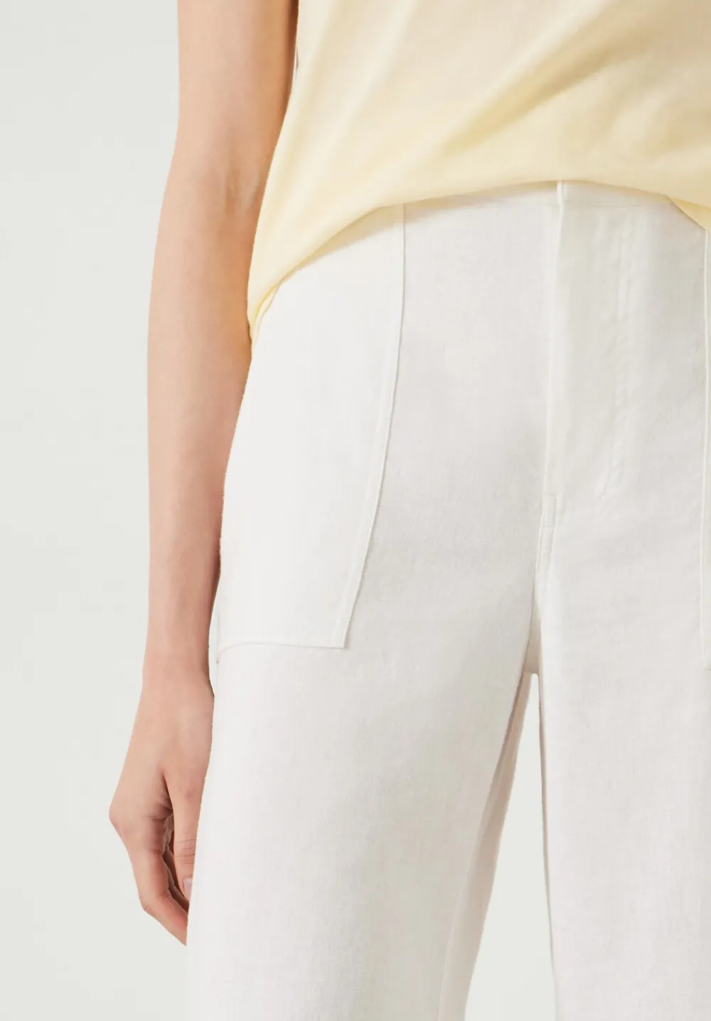 hush Trousers|Raye Linen Straight Leg Trousers White