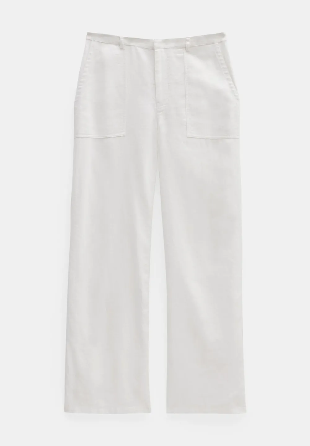 hush Trousers|Raye Linen Straight Leg Trousers White