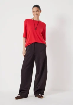 hush Tops & T-Shirts|Reece Drapey T-Shirt Bright Red