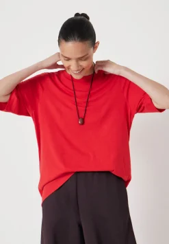 hush Tops & T-Shirts|Reece Drapey T-Shirt Bright Red