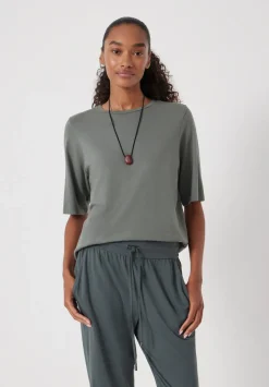 hush Tops & T-Shirts|Reece Drapey T-Shirt Sage Green