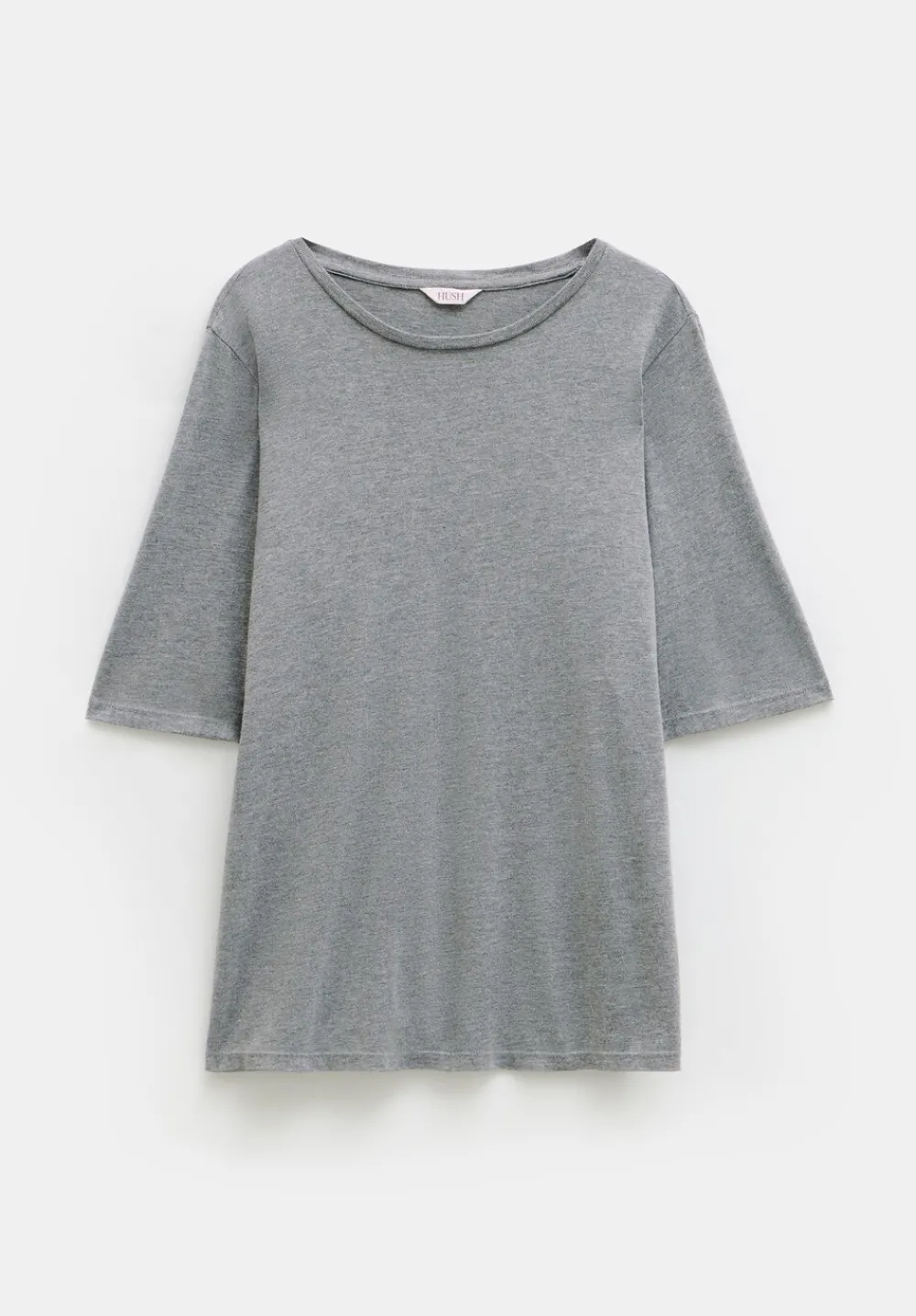 hush Tops & T-Shirts|Reece Drapey T-Shirt Mid Grey Marl