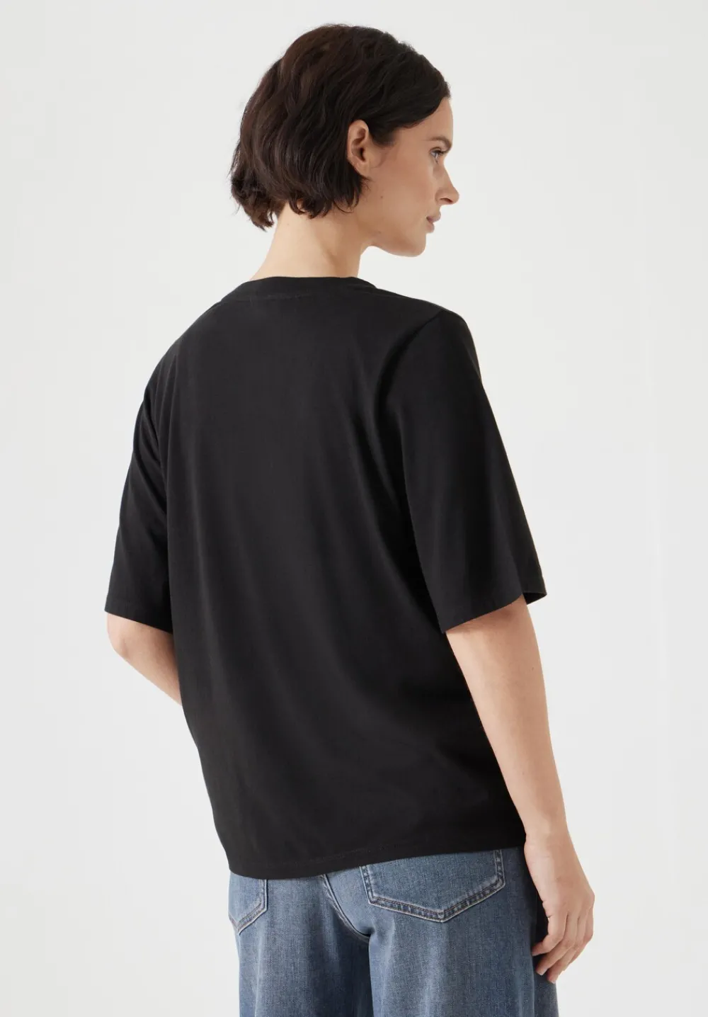 hush Tops & T-Shirts|Reece V Neck Drapey T-Shirt Black